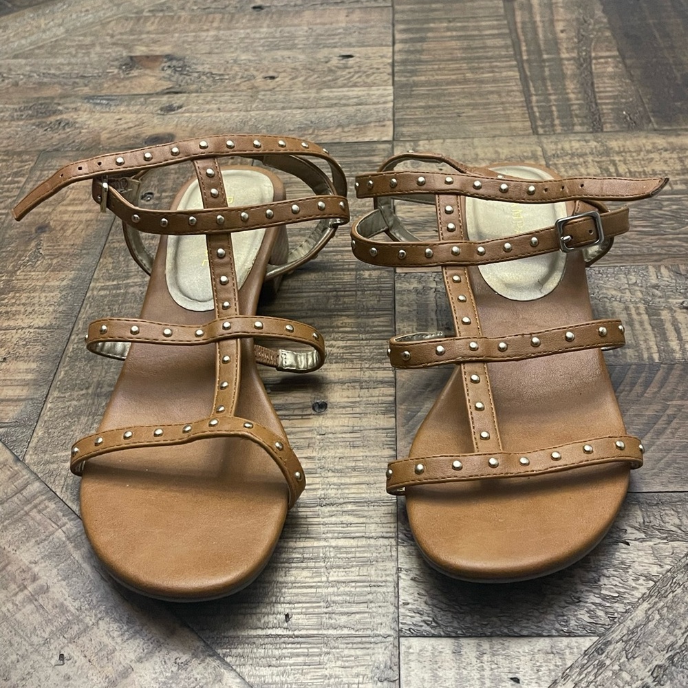 Rampage Brown Gladiator Studded Sandals
